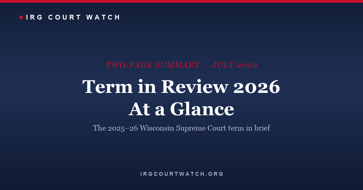 Term in Review 2026: At a Glance — two-page summary cover
